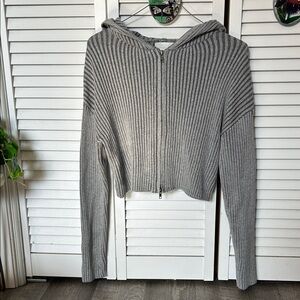 Gray Hooded Women's Sweater